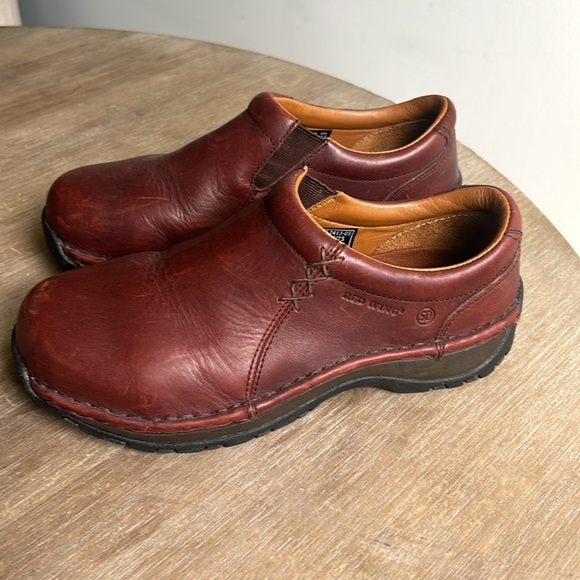 Red Wing Shoes Brown Leather Slip On Work Safety Shoes Women's Size 6.5 - Picture 6 of 14